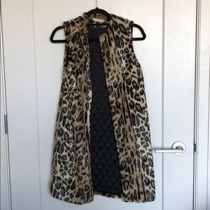 Alice + Olivia leopard fur vest